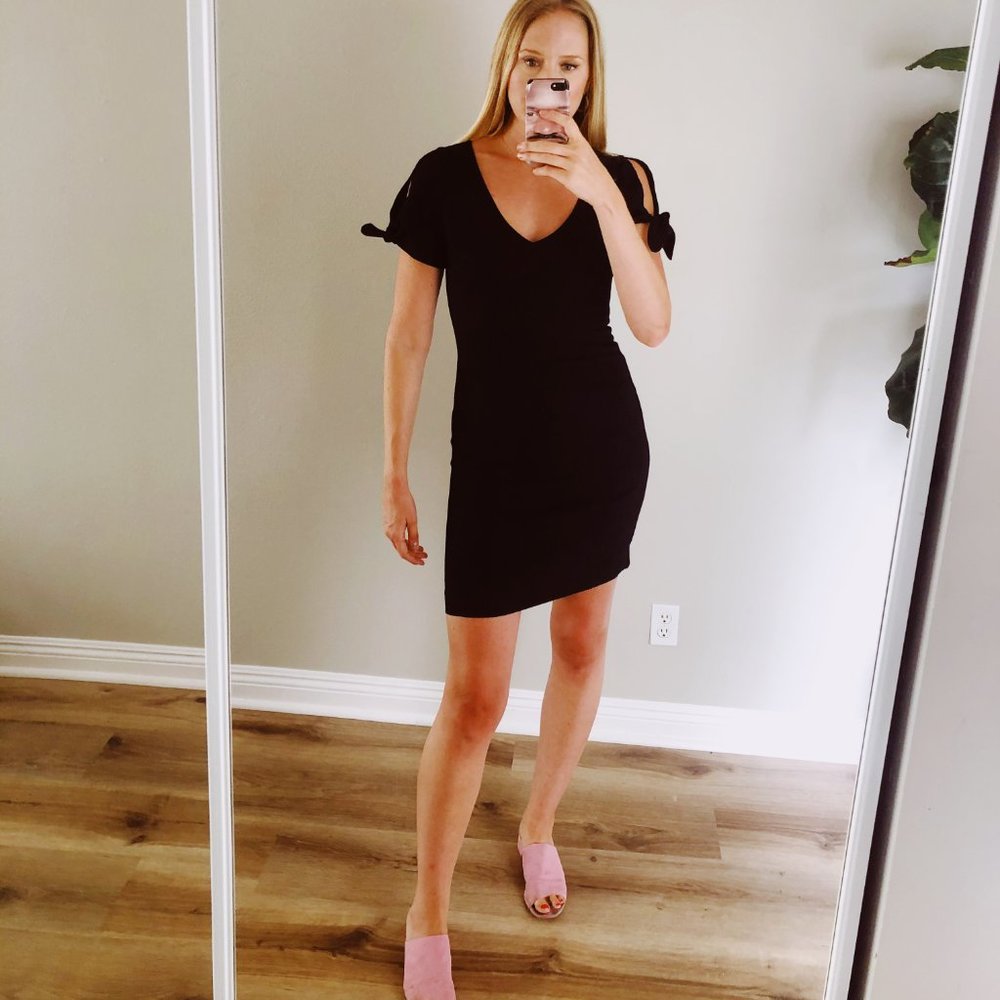 Club Monaco Black Tie-Sleeve Dress - NWOT